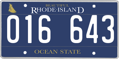 RI license plate 016643