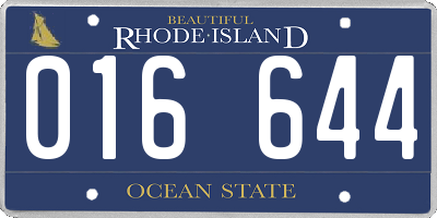 RI license plate 016644