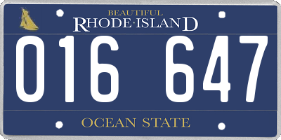 RI license plate 016647