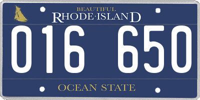 RI license plate 016650