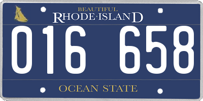 RI license plate 016658