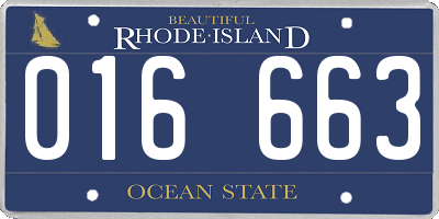 RI license plate 016663