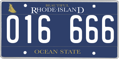 RI license plate 016666