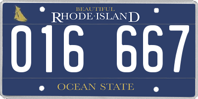 RI license plate 016667