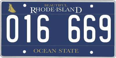 RI license plate 016669