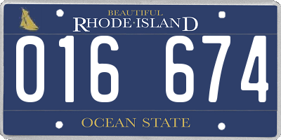 RI license plate 016674