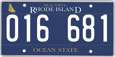 RI license plate 016681