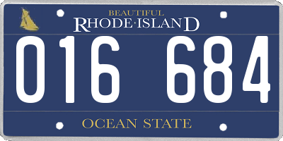 RI license plate 016684