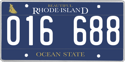 RI license plate 016688