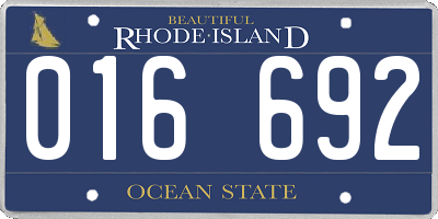 RI license plate 016692