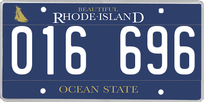 RI license plate 016696