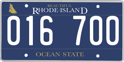 RI license plate 016700