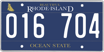 RI license plate 016704