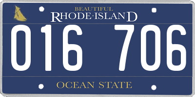 RI license plate 016706