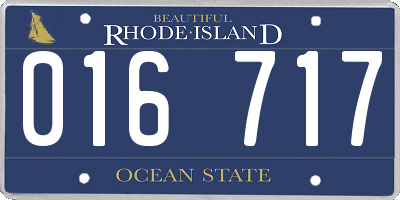 RI license plate 016717