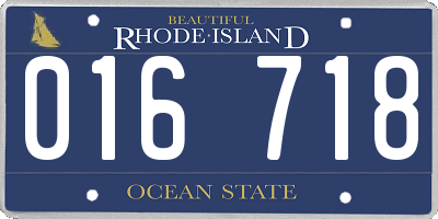 RI license plate 016718