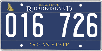 RI license plate 016726