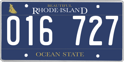 RI license plate 016727