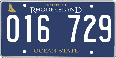 RI license plate 016729