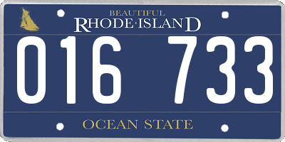 RI license plate 016733