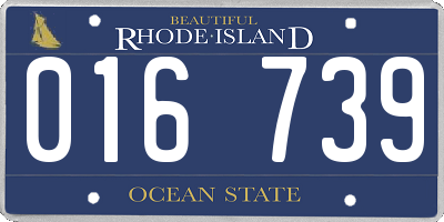 RI license plate 016739