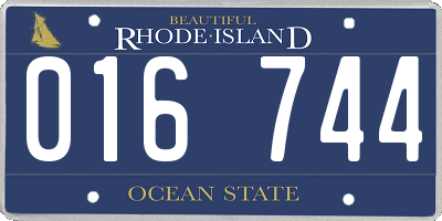 RI license plate 016744