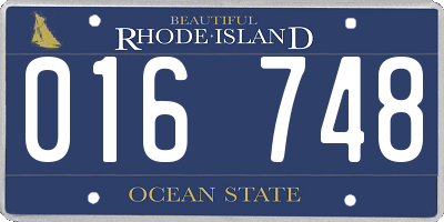 RI license plate 016748