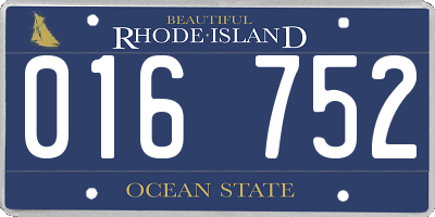 RI license plate 016752