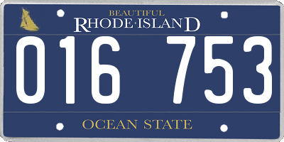 RI license plate 016753