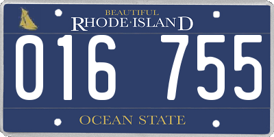 RI license plate 016755