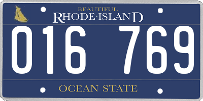 RI license plate 016769