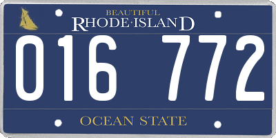 RI license plate 016772