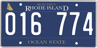 RI license plate 016774