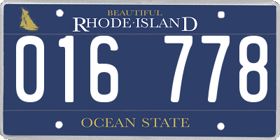 RI license plate 016778