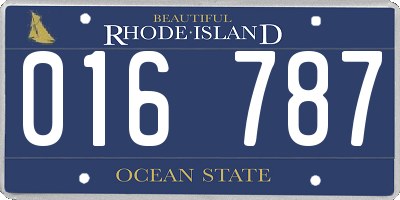 RI license plate 016787