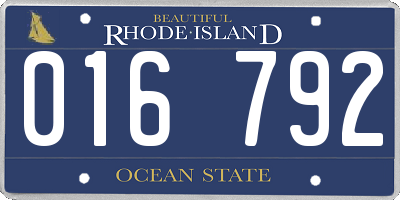 RI license plate 016792