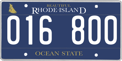 RI license plate 016800