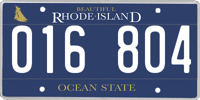 RI license plate 016804