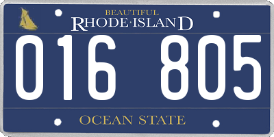 RI license plate 016805