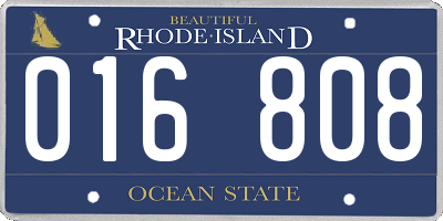 RI license plate 016808