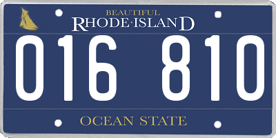 RI license plate 016810