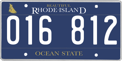 RI license plate 016812