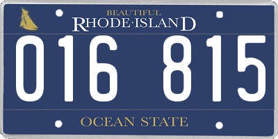 RI license plate 016815