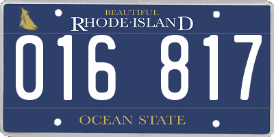 RI license plate 016817