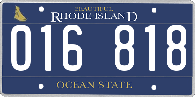 RI license plate 016818