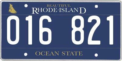 RI license plate 016821