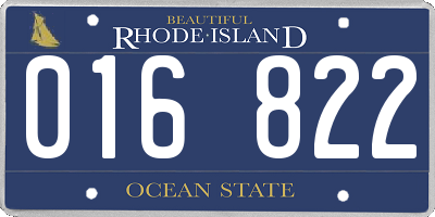 RI license plate 016822