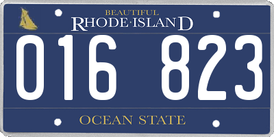 RI license plate 016823