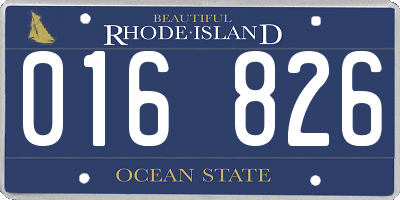 RI license plate 016826