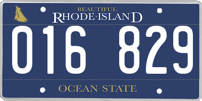 RI license plate 016829